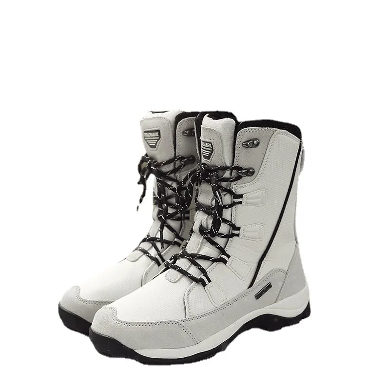 

2021White Snow Boots Women Warm Winter Plush Mid-Calf Waterproof Ladies Booties Black Leather Boots Women Botas Mujer
