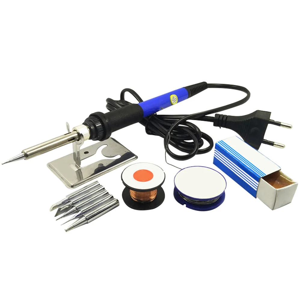 

60W 220V 110V Electric Soldering Iron Set Tool Kit Solder Wire Tips Stand G10