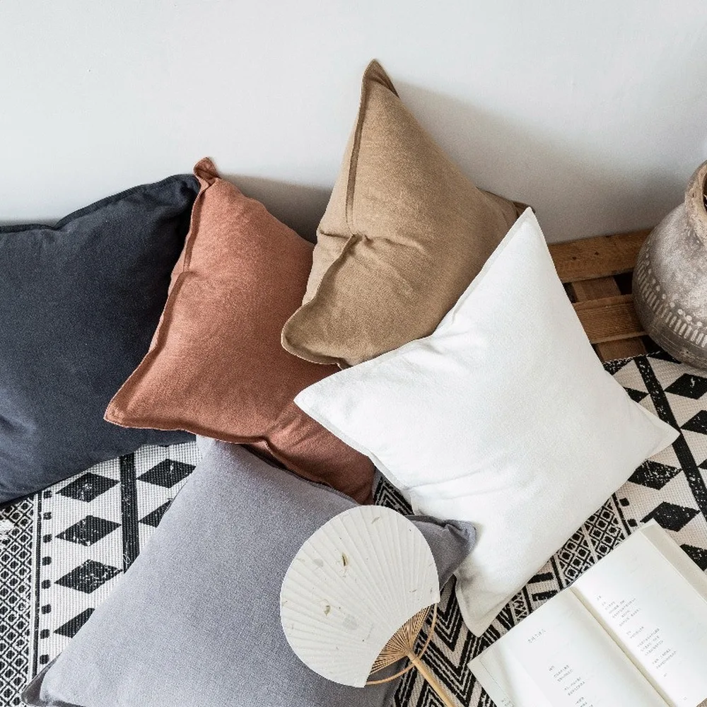 

Nordic Solid Color Cotton And Linen Cushion Cover High Quality Decorative Cushions For Sofa Simple Throw Pillows For Home Decor
