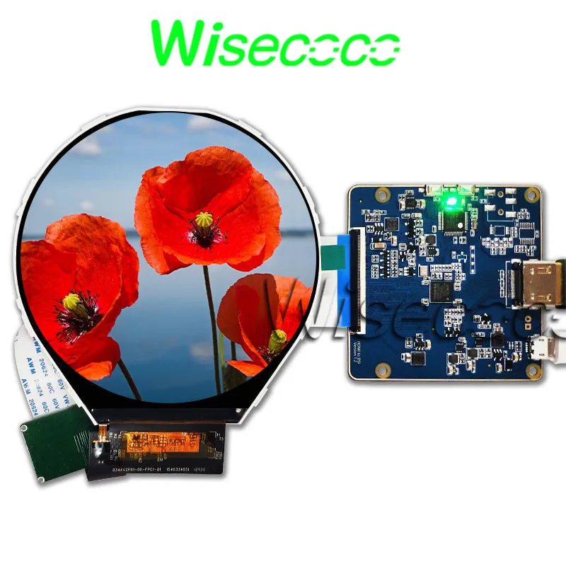 Wisecoco 3 4 дюймовый ips круглый дисплей 800*800 экран с hdmi для mipi плата контроллера смарт