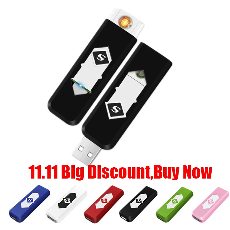 Горячая обновленная перезаряжаемая USB ветрозащитная зажигалка электрическая беспламенная зарядка зажигалки для сигарет аксессуары для курения хороший подарок