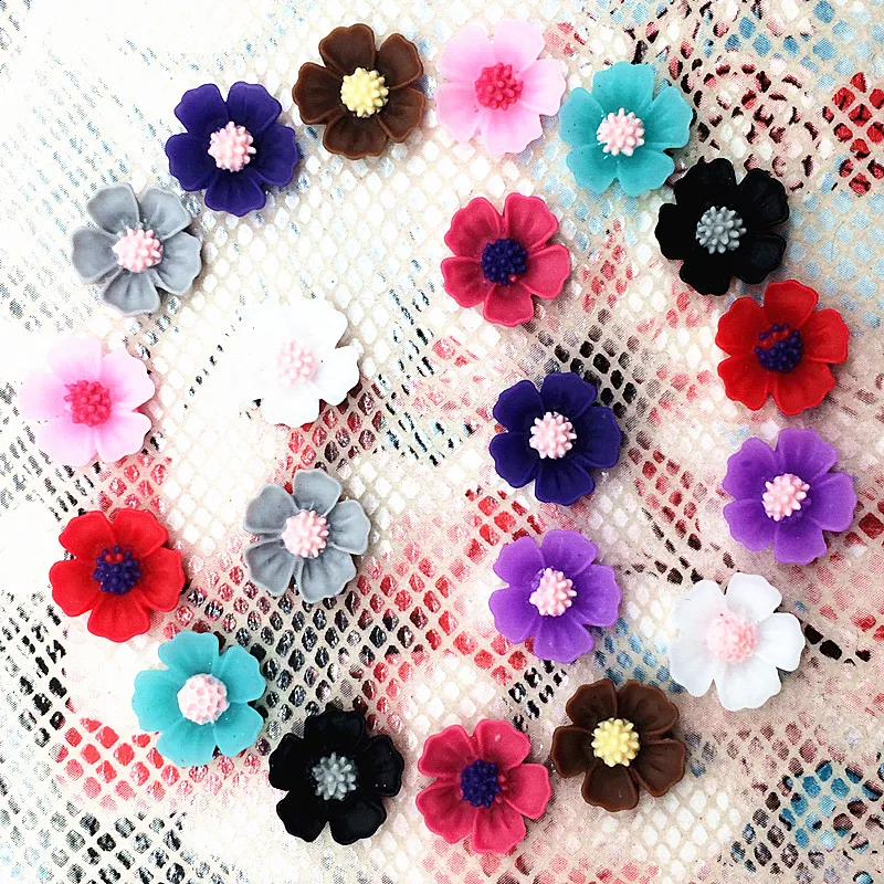 

20pcs Resin Flower flatback Appliques For phone/wedding/crafts