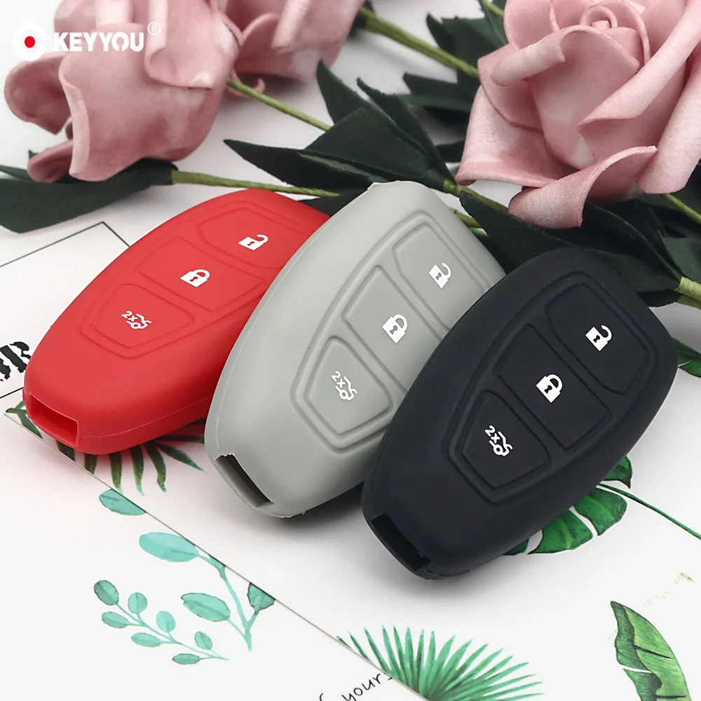 KEYYOU сменный силиконовый чехол для автомобильного ключа для Ford Fiesta Focus Mondeo Ecosport Kuga titanium Fob чехол для дистанционного ключа протектор