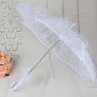 Женский кружевной зонт в западном стиле, Свадебный зонтик с цветочным кружевом, ручное открытие, зонтик с оборками, романтичная отделка