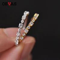 oevas 100 925 sterling silver sparkling diamond wedding rings inlaid zircon slim diamond tail ring for women fine jewery gifts
