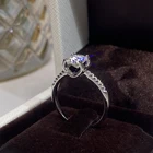 Кольцо с муассанитом 1 карат и D-образным цветом VVS1, отличный подарок на помолвку для женщин, лабораторное кольцо с бриллиантом, чистое серебро 925 пробы