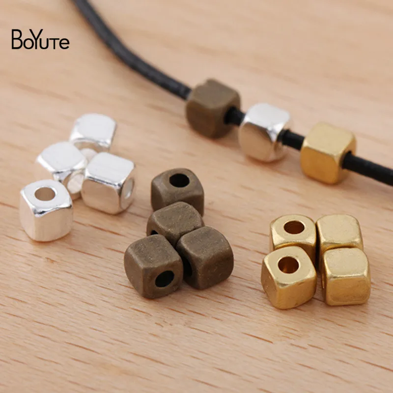 

BoYuTe (500 Pieces/Lot) 3*3MM Square Beads Factory Direct Sale Diy Metal Brass Beads Jewelry Making Materials