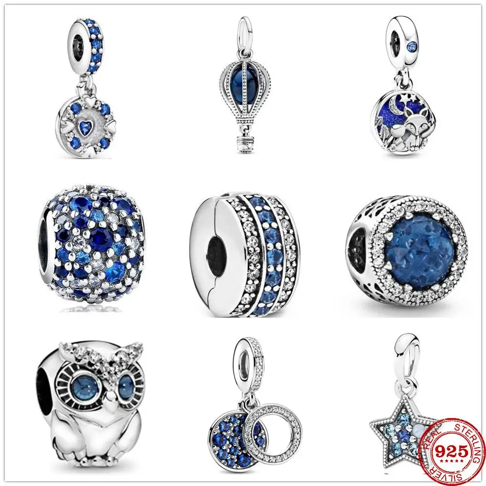 2021 новый оригинальный синий Милая ночь звездное небо Бусина Подходит для Pandora