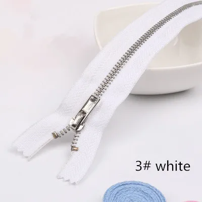 3 white 5 шт. Meetee 3#5#20 см закрытые Металлические молнии бронзовые зубы для карманных брюк сумка портной DIY Швейные Инструменты Аксессуары для одежды - Цвет: 3 white
