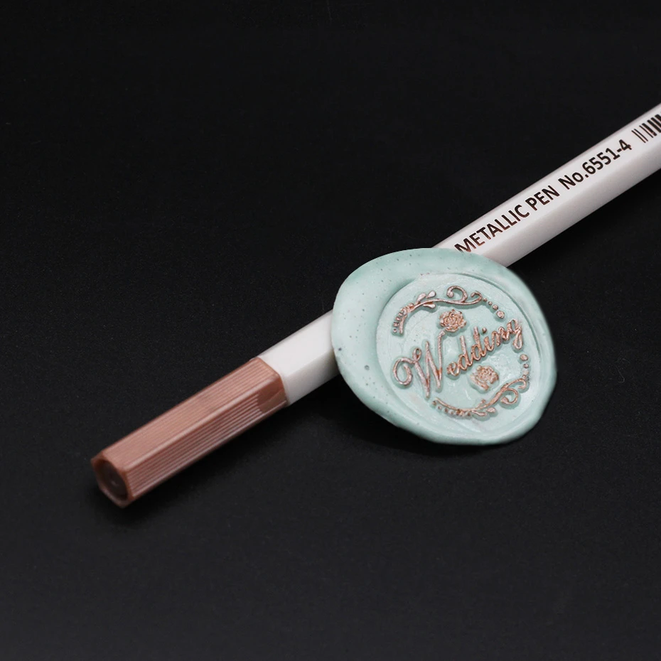Golden pen Новое металлическое уплотнение многоузорное металлическое уплотнение портретное восковое уплотнение Древний цветок украшение для свадебного приглашения конверт украшение уплотнение - Цвет: Golden pen
