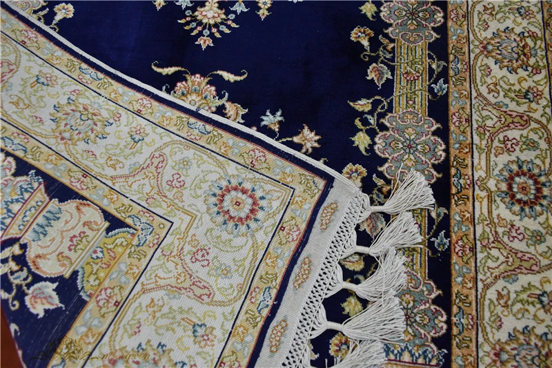 2 5 'x 4' синяя ваза с цветами шелковый ковер ручной работы узлом турецкий