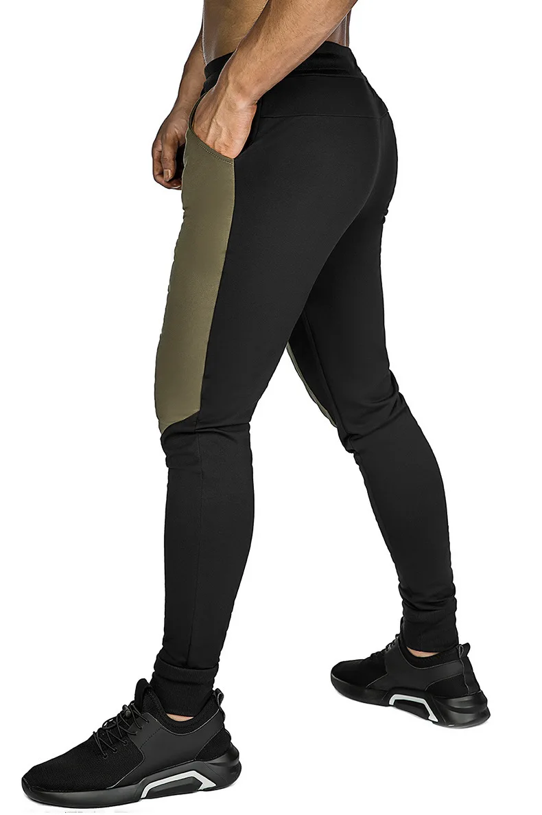 

Joggers Men Trousers Fitness Sweatpants Workout Autumn Man Pant Gyms Track Pants Jogger Patchwork Elastic Bodybuilding Pa
