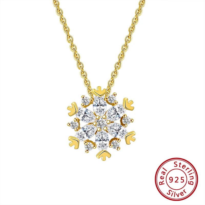 ORSA JEWELS подлинное серебряное ожерелье с подвеской в виде снежинок для мужчин/женщин 925 пробы Серебряное ожерелье ювелирное изделие подарок для влюбленных SN07 - Цвет камня: SN170