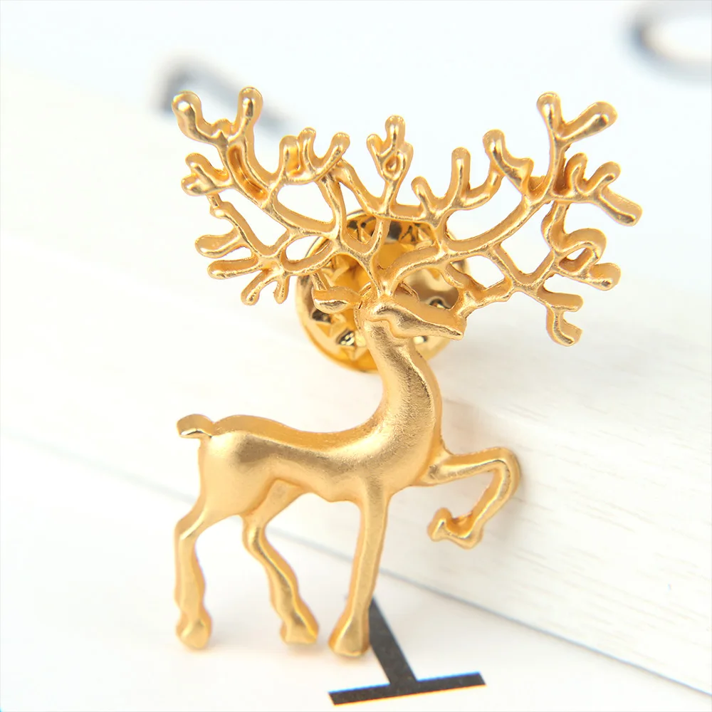 Изысканная брошь в виде оленя металлическая животного булавка на лацкан
