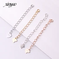xinyao 345cm 925 sliver extended chain heart dropped necklace bracelet extension bulk diy bracelet necklace jewelry finding
