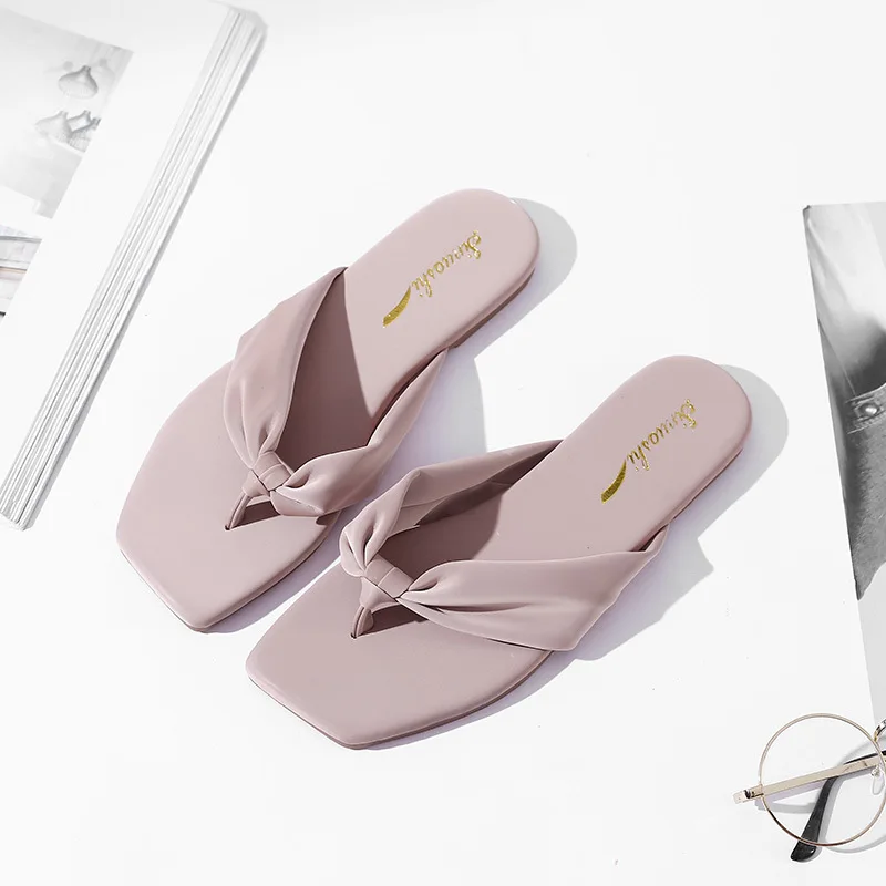 

Women's Summer Flip Flops 2021 New Flat Shoes Ladies Casual Silk Siold Slippers Women Fashion Outside Shoes