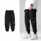 Джоггеры мужские в стиле хип-хоп, черные шаровары, 2022, мужская спортивная одежда со множеством карманов, брюки-карго, уличная одежда