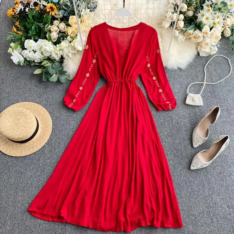 Национальное женское платье с геометрическим рисунком женские платья из хлопка