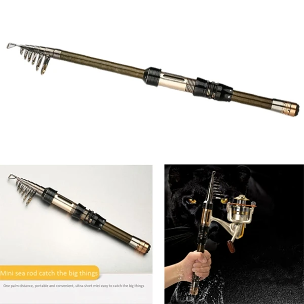 Телескопическая удочка из углеродного волокна портативная спиннинговая для