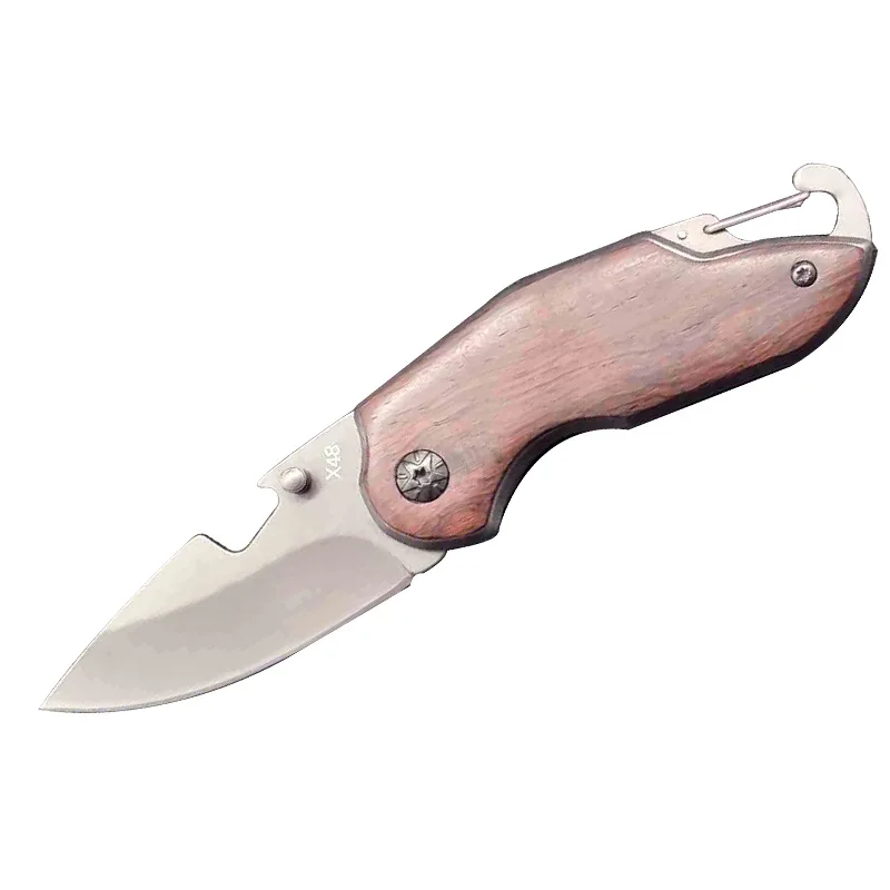 

Outdoor pocket knife with wooden handle, Folding knives, Multi-purpose camping knife, Portable folding fruit knife