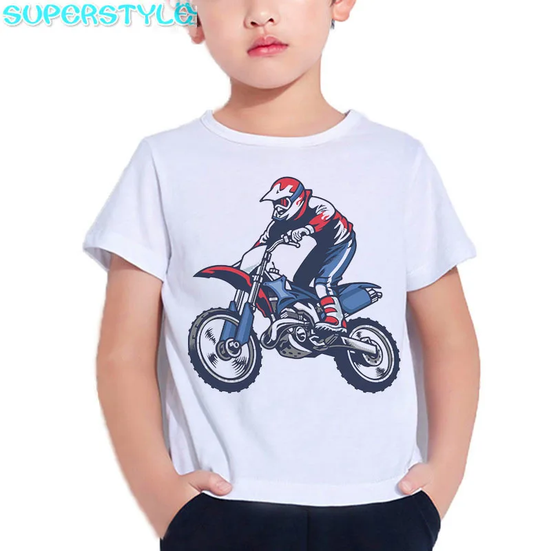 Детская хипстерская Футболка с принтом мотоцикла мотокросса крутая футболка для