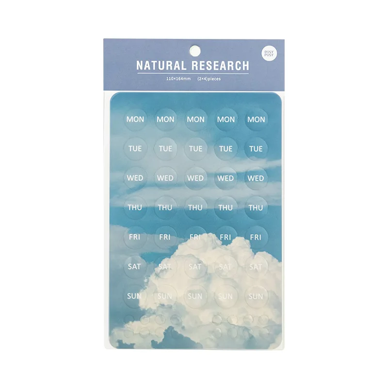 

4 Pcs/lot Transparent PVC Waterproof Monthly Planner Week Calendar Sticker Flags Labels Organizer for Diary