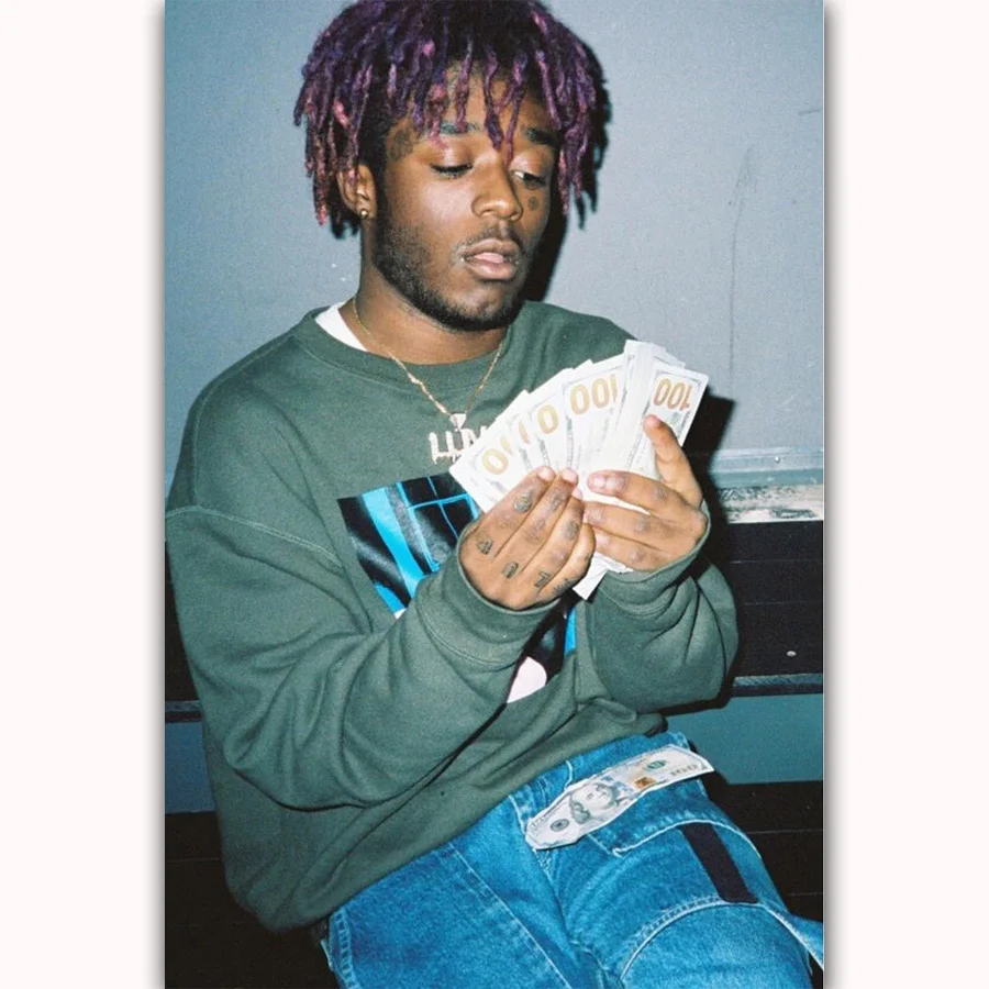 MQ1456 Lil UZI Vert хип-хоп музыка звезда рэпер певец Горячее предложение художественный плакат Топ Шелковый светильник холст домашний декор Настенная картина печать - Цвет: Красный