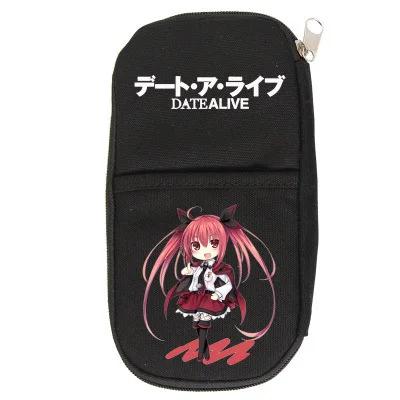 Холщовый чехол для карандашей Date A Live косплея на молнии мультяшная косметичка