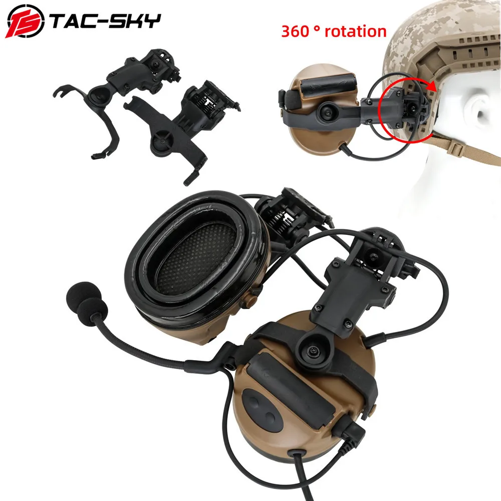 TAC SKY COMTAC Tactical Headset COMTAC II ARC Helmet Rail Bracket Airsoft Headphone Noise Reduction Pickup Shooting Headset