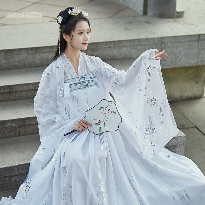 Hanfu ming dynasty fase do sexo feminino traje de fadas vestido de tule para as mulheres menina estudante barato china roupas antigas roupas chinesas