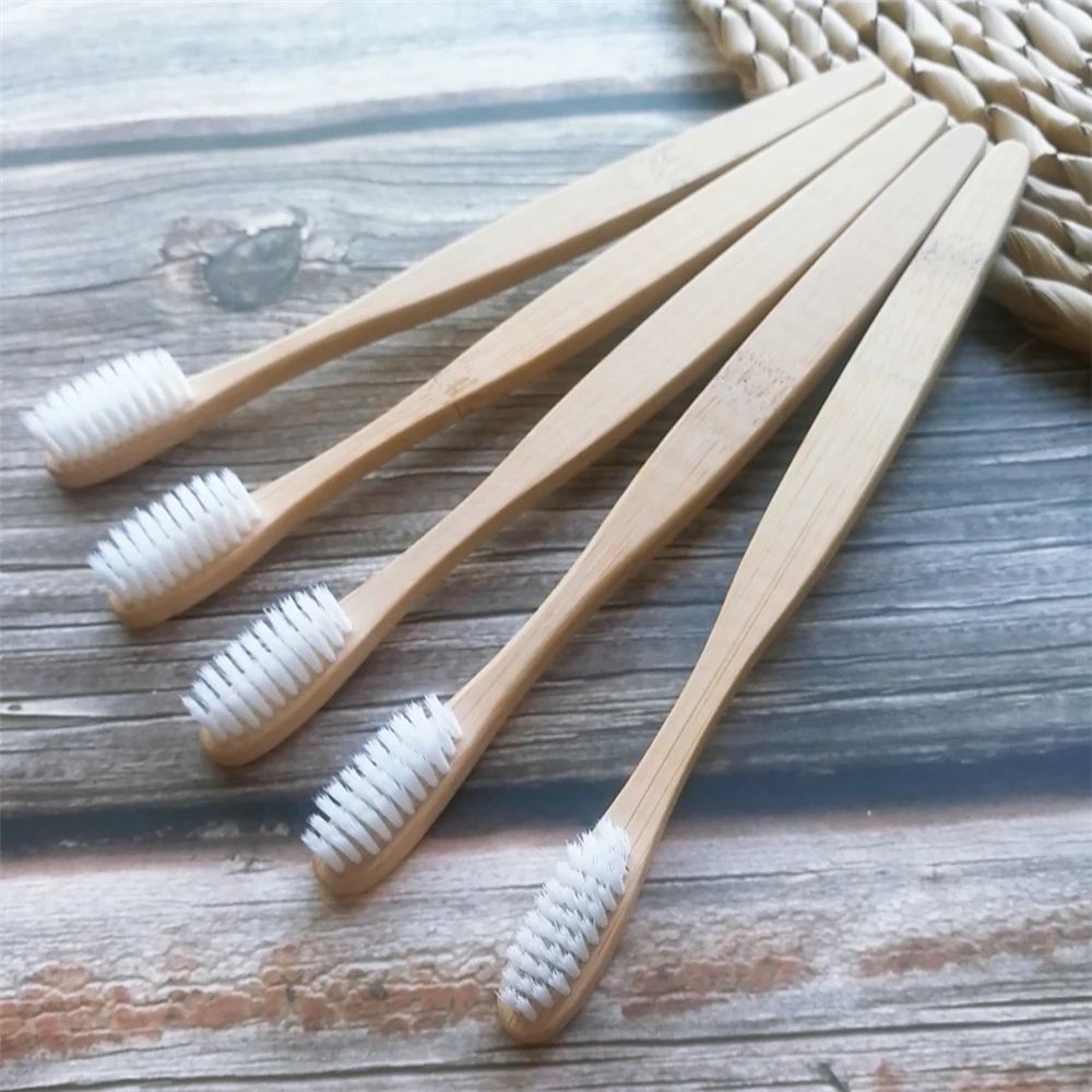 White 5Pcs 5/2/1 шт. чистый натуральный бамбук Зубная щётка Портативный мягкие волосы зубная щетка Эко-дружественных кисти Зубная щетка Зубная инструменты для ухода за глазами - Цвет: White 5Pcs