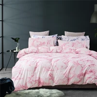 pink marble style modern simple elegant comforter bedding set fashion king queen twin size bed linen duvet cover sets pillowcase