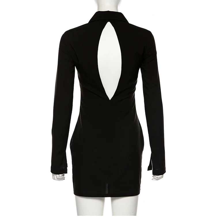 

kywommnz 2021 Spring Autumn Women Retro Dress French Slim Sexy Backless High Waist MINI Skirt E1680