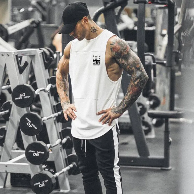 Фирменная сетчатая майка для тренировок мужская фитнеса одежда тренажерного