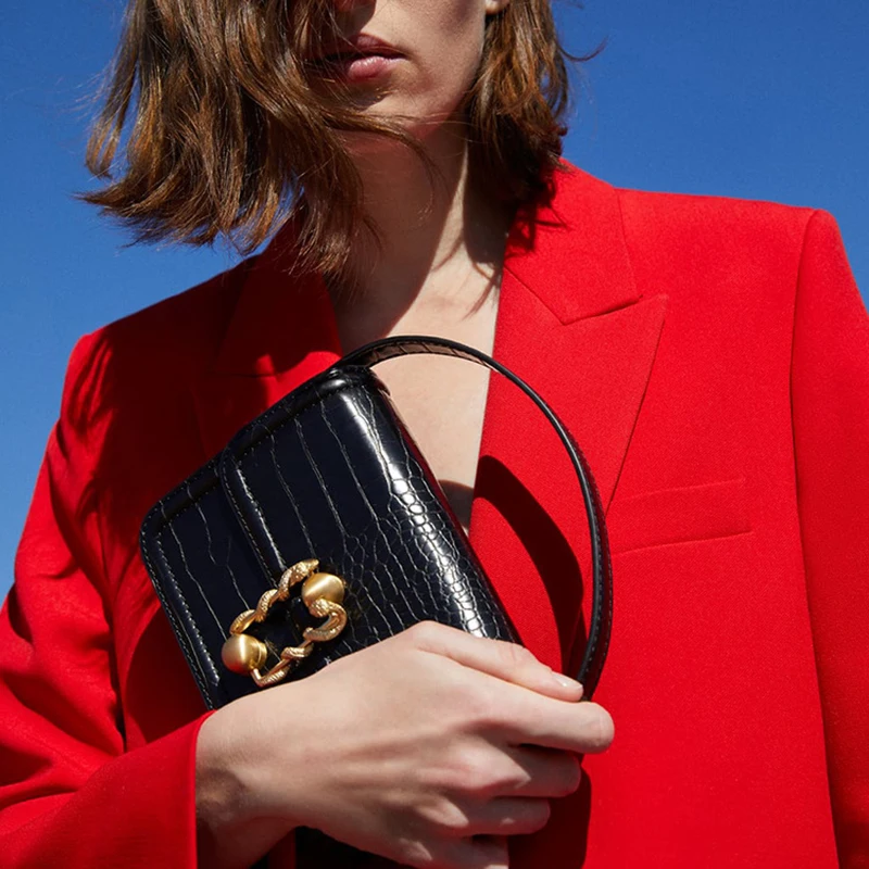 Маленькая квадратная сумка с крокодиловым узором новая модная мессенджер