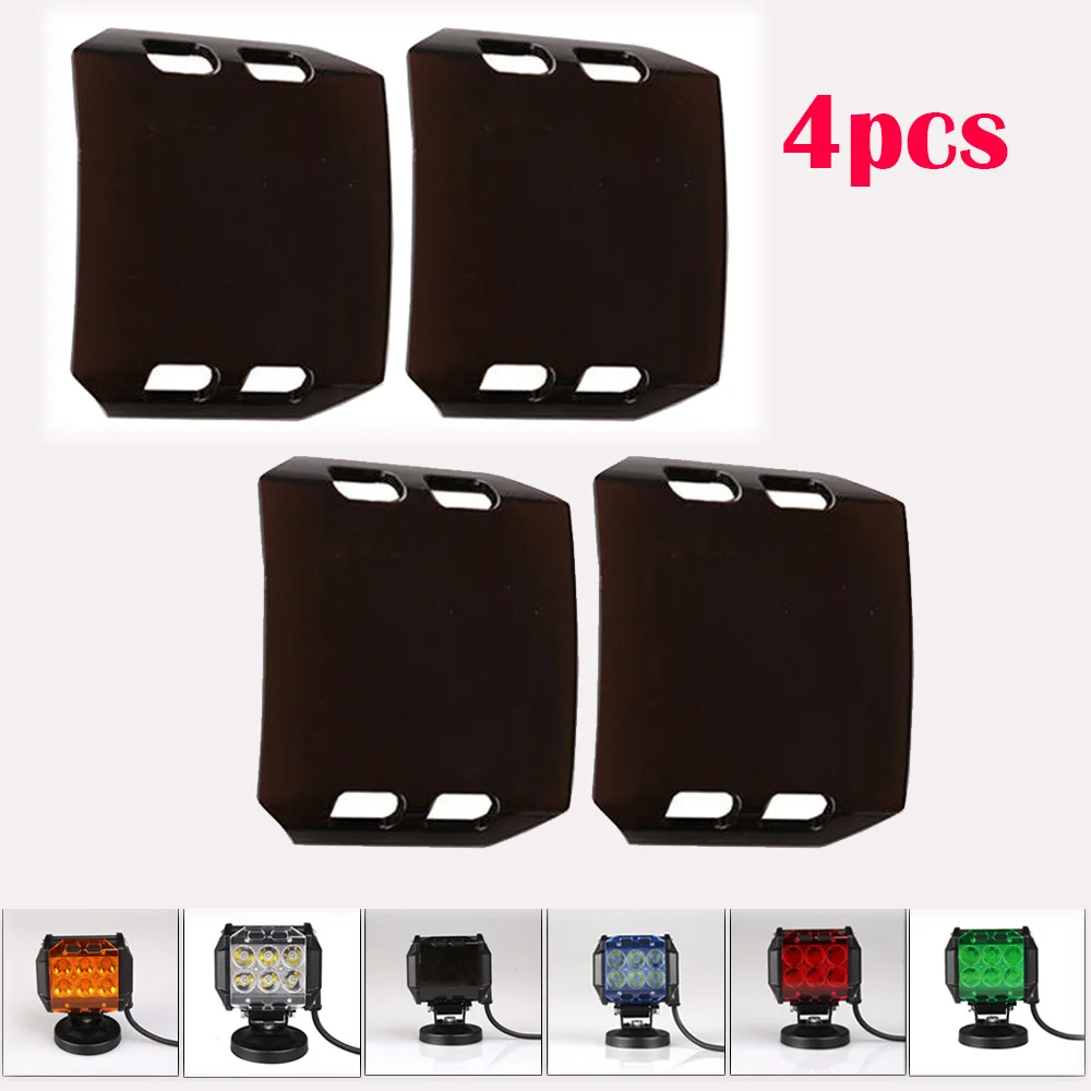 

4pcs 2.6inch Lens Cover Dustproof Covers Amber/Red/Blue/Green/Clear/Black Covers for 4 INCH 18W Led Work Light Fog Lamp Pods
