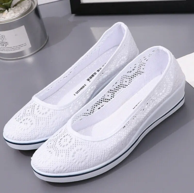 

Туфли женские на низкой танкетке, повседневные лоферы, без застежки, удобная обувь для тренировок, размеры ~