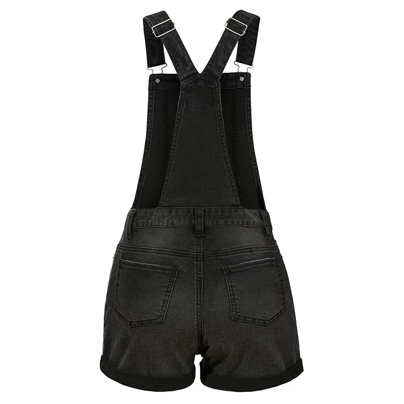 

Summer Denim Straight Overalls Solid Button Pockets Wide Leg Casual Loose Sleeveless Jumpsuit Womens Fashion Short Jumpsuits