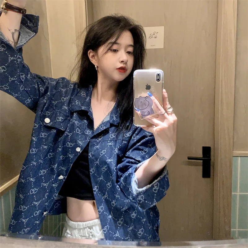 Осенне-зимняя Корейская джинсовая куртка повседневная Рейчел |