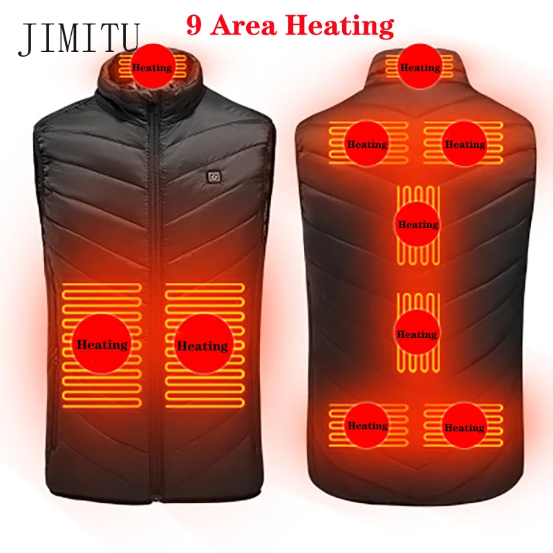 

New 9 smart electric heating vest men and women usb heating jacket tactical hunting vest winter heating jacket heated jacket