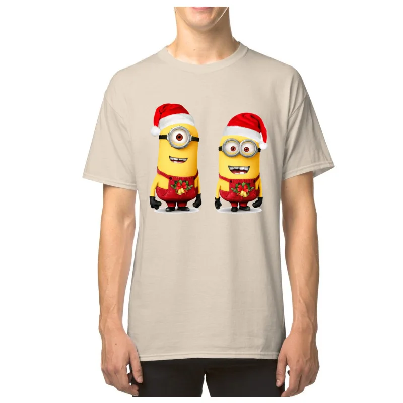 Рождественские футболки с миньонами подарок Мужская футболка Веселый