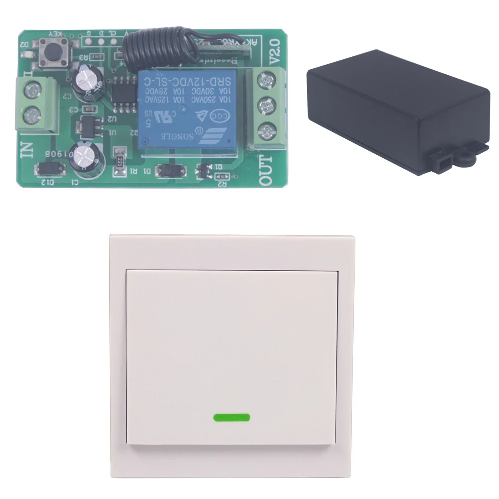 

Релейный переключатель Sleeplion 12 В, 10 А, 1/2/3, настенное управление, беспроводной радиочастотный передатчик, приемник, модуль переключателя 12 В