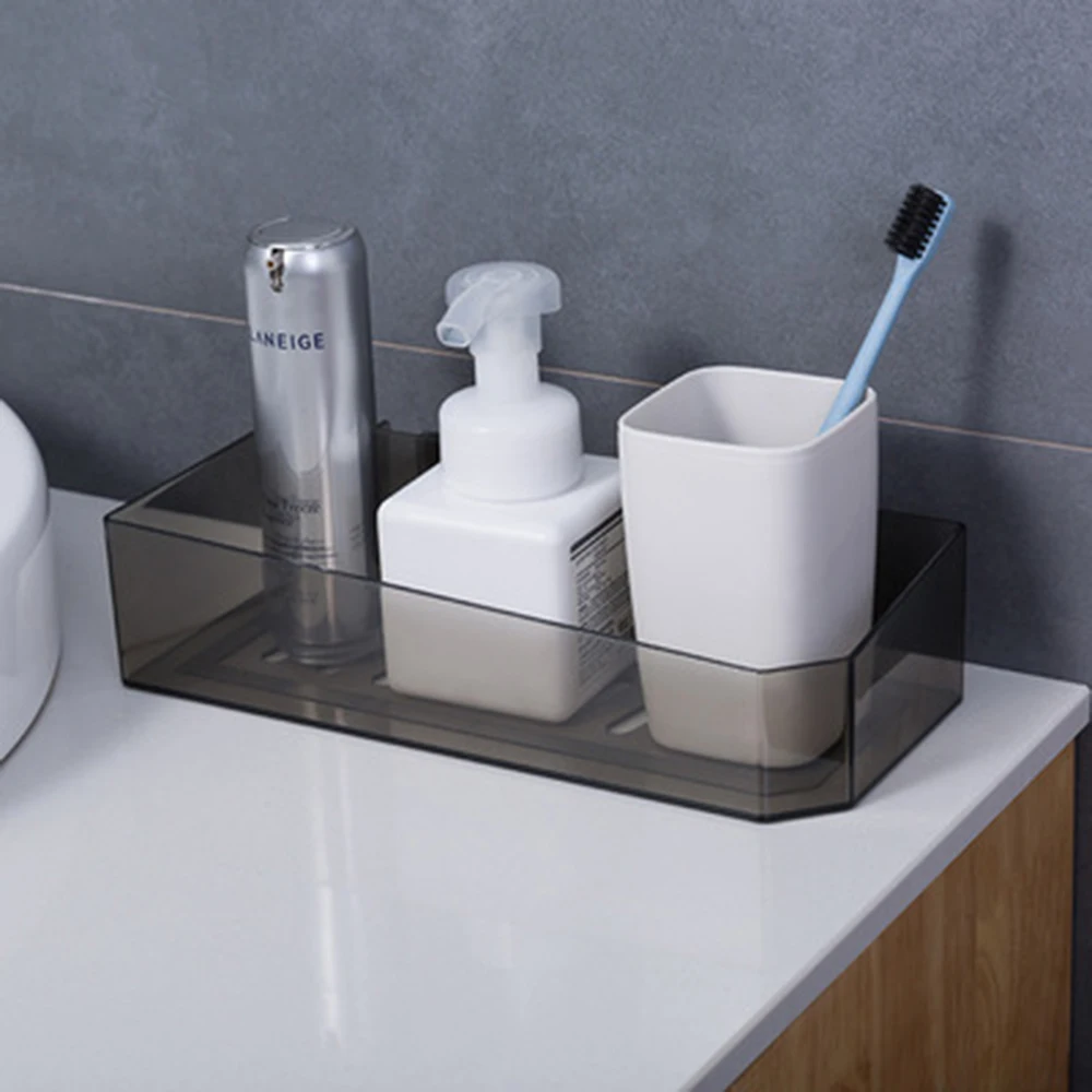 

Kitchen Accessories Storage Rack Plastic Kitchen Sundries Rack Wall Shelf With Suction Cup Bathroom Accessories Shelve