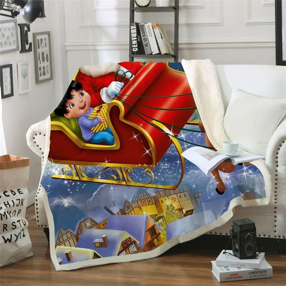 

Casual Sherpa Blanket Fashion Throw Blanket Adult Funny Christmas Halloween Anime Travel Office Bedspread Quilt Drop Ship
