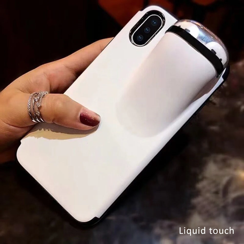 2 в 1: чехол для телефона с Беспроводной наушники IPhone 11 Pro Max Xs XR 8 7 Plus силиконовый