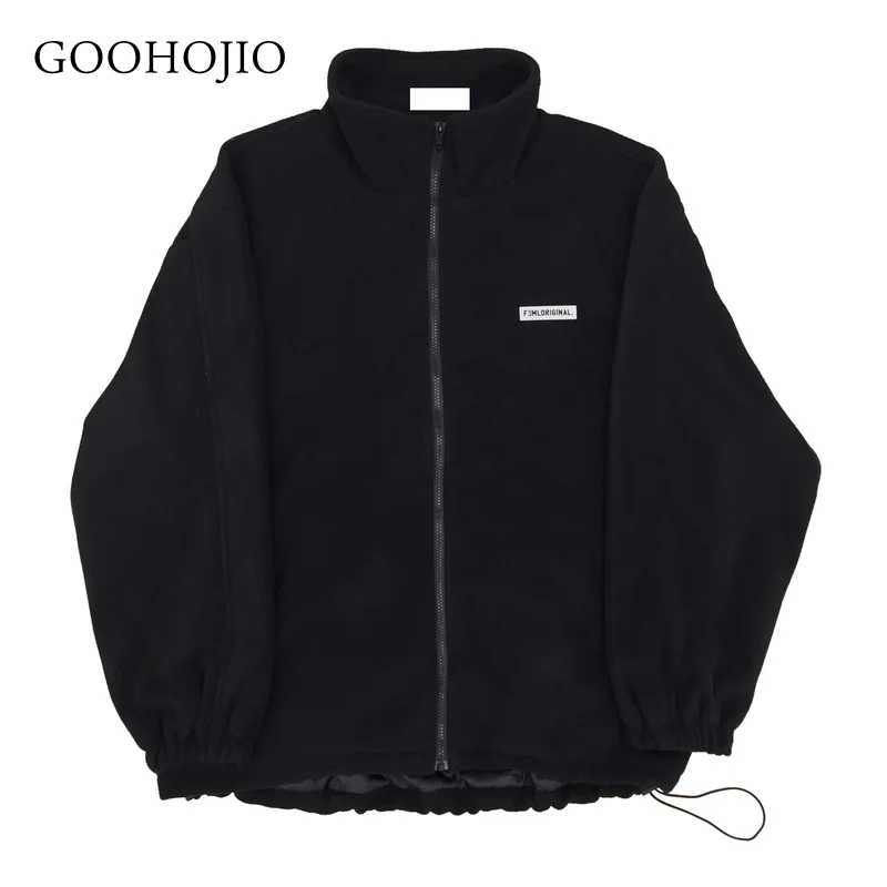 

GOOHOJIO 2021 New Spring and Autumn Fleece Vintage Jackets Women Oversized Jacket for Couple Retro Loose Women Short Jackets