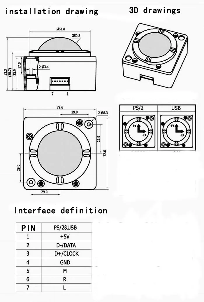 Stock USB White Color Diameter 50mm Custom Medical Mechanical Trackball Mouse For Armamentarium