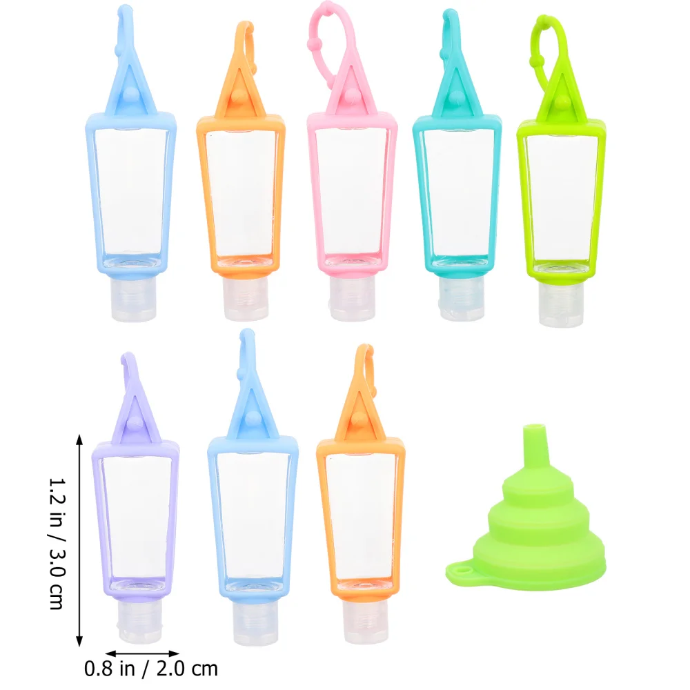 

1 Set Travel Bottle Holder Pattern Reusable Silicone Bottle Case with Funnel