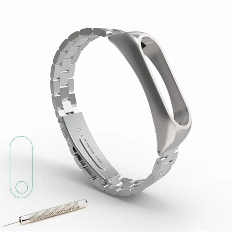 Metal Silver Безвинтовой ремешок mi band 2 для браслета Xiaomi mi band 2 - Цвет: Metal Silver