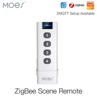 moes zigbee smart house wireless scene switch 4 gang remote portable tuya zigbee hub required no limit to control devices